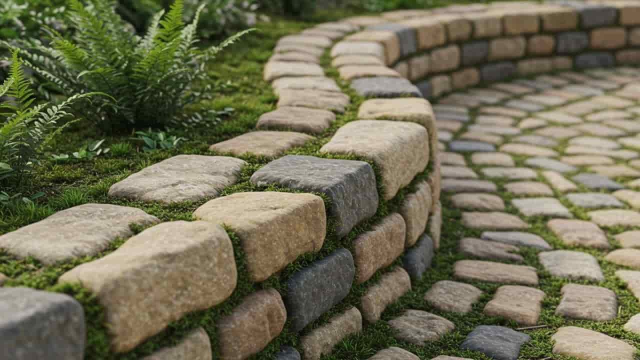 سنگ ساختمان با جلوه طبیعی برای باغ و فضای سبز